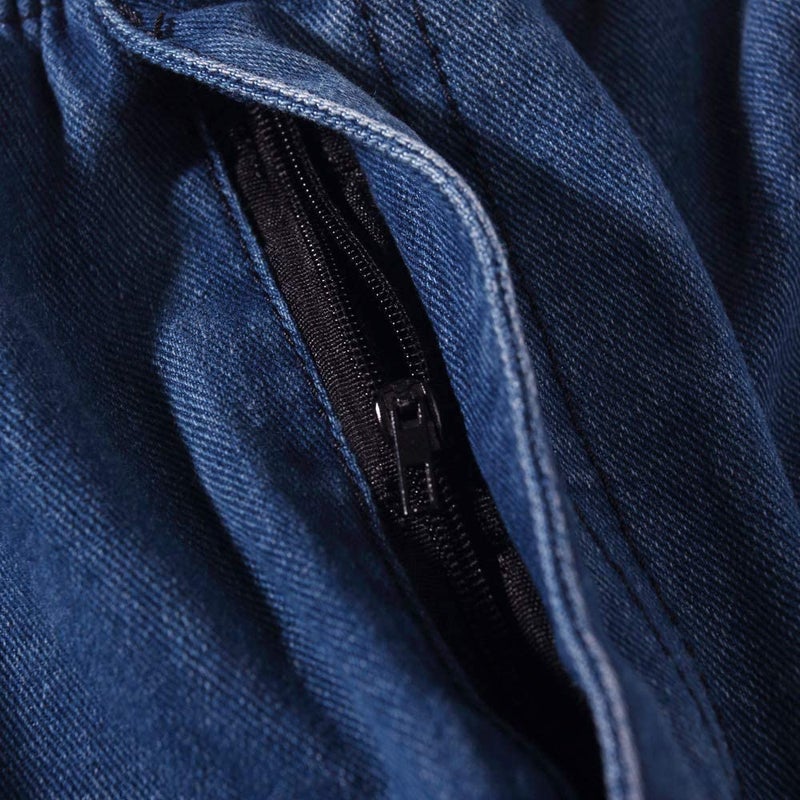 IDEALSANXUN Elastic Waist Jeans for Men Casual Loose Fit Pull On Jeans Denim Pants(Dark Blue, 42x30) - Image 5